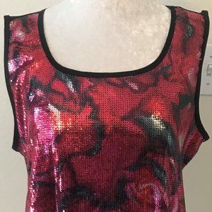 Red Sequin Tank Top Size Large
